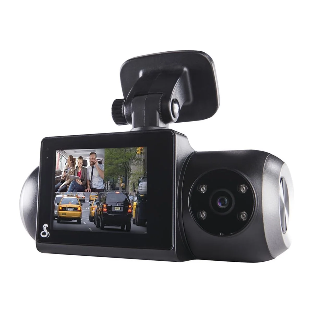 Cobra SC 201 1080P Dash Cam + Interior Night Vision Cam, Live Alerts, CarPlay