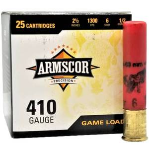 Armscor Precision 410 Gauge 2-1/2" 7.5 Shot 1/2 oz. 1300fps Shotgun Ammo 25rds