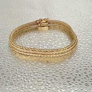 14kt Y/G 7 1/2" Fancy Link Bracelet 12.2 grams