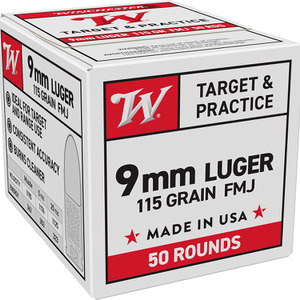 Winchester 9mm Luger 115gr FMJ 50 rounds